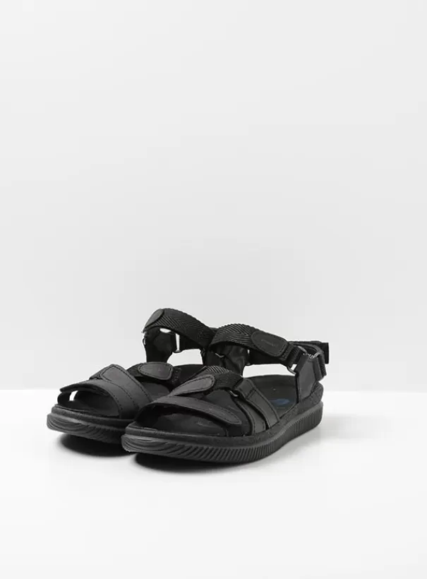 Sandalen<Wolky Action Lady zwart gevet leer