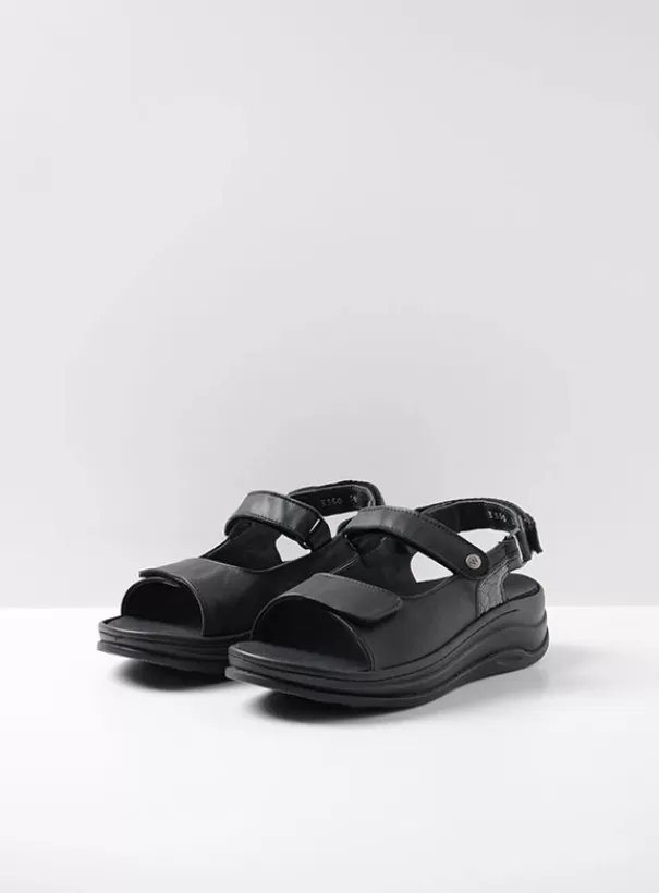 Sandalen | Voorjaar/zomer 2024<Wolky Adura zwart leer