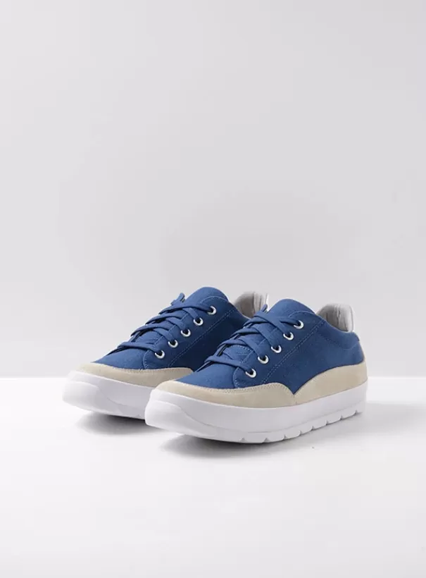 Sneakers | Veterschoenen<Wolky Babati blauw canvas/suede