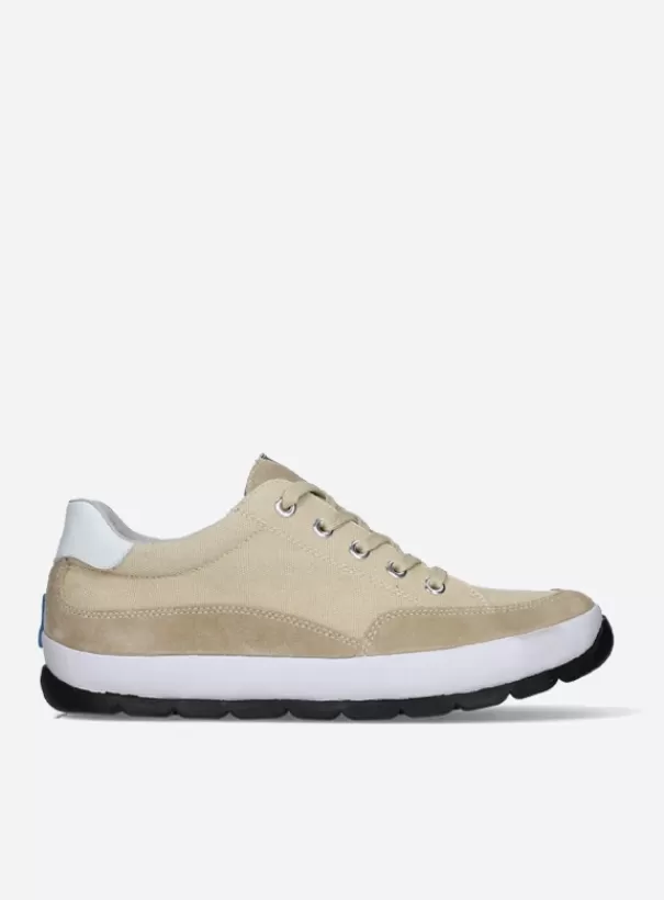 Sneakers | Veterschoenen<Wolky Babati beige canvas/suede