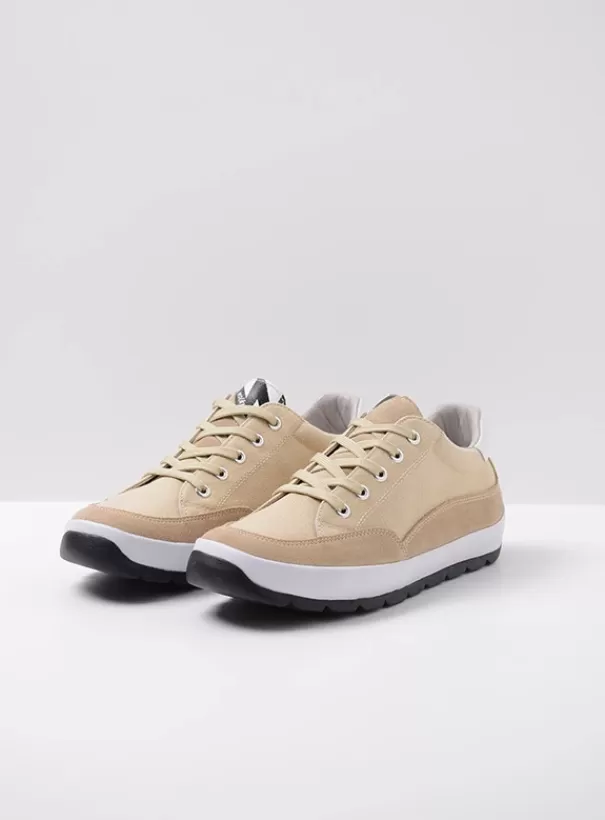 Sneakers | Veterschoenen<Wolky Babati beige canvas/suede