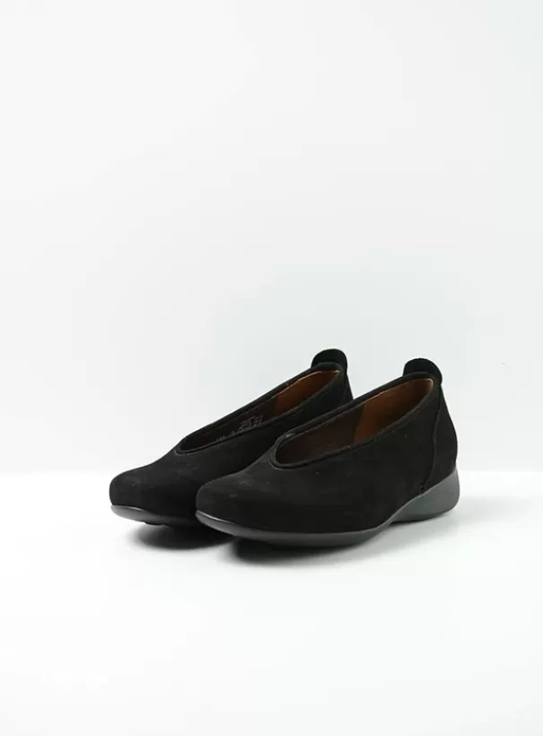 Instappers<Wolky Ballet zwart nubuck