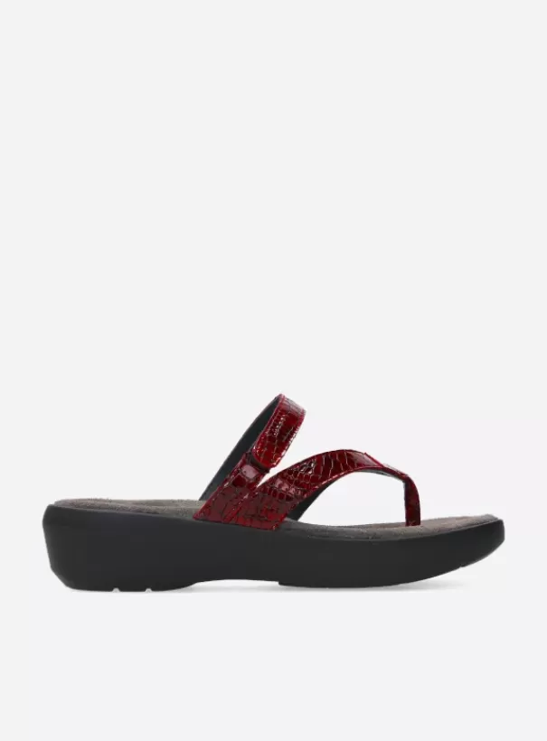 Slippers<Wolky Bassa rood crocolook lakleer