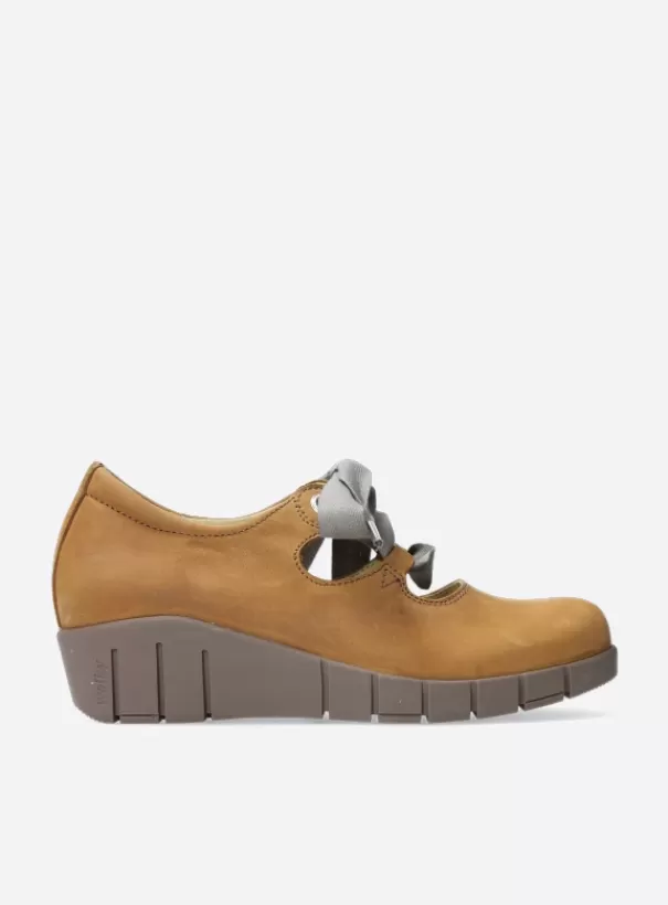 Hielspoor | Veterschoenen<Wolky Boston middenbruin nubuck