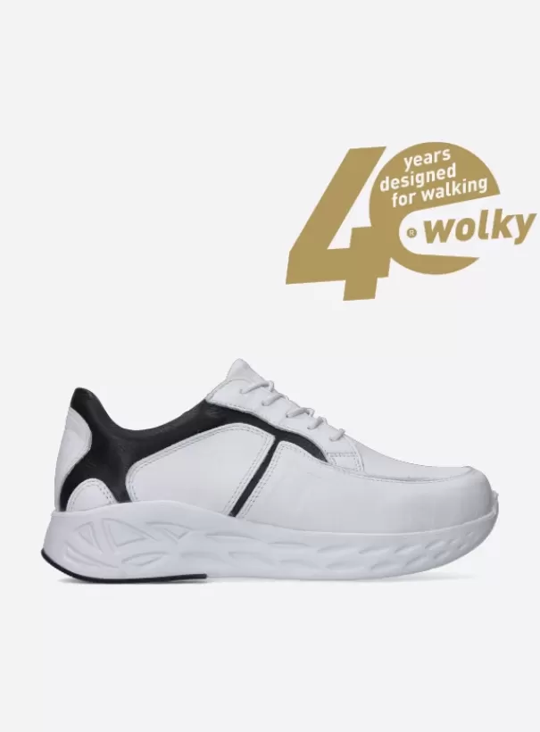 Hielspoor | Wandelschoenen<Wolky Bounce wit/zwart leer