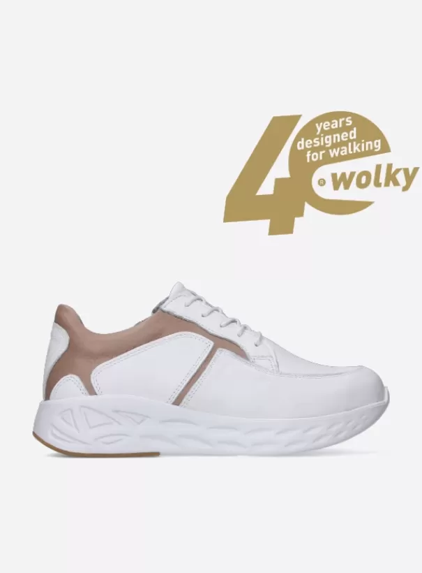 Hielspoor | Wandelschoenen<Wolky Bounce wit/nude leer