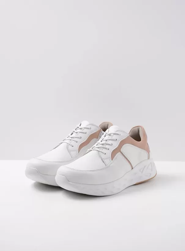 Hielspoor | Wandelschoenen<Wolky Bounce wit/nude leer