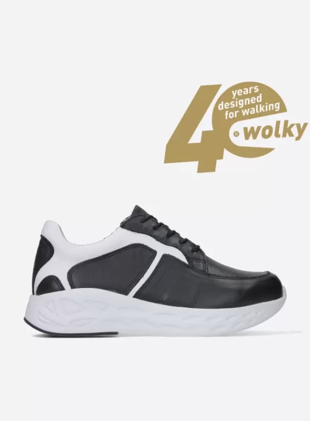 Hielspoor | Wandelschoenen<Wolky Bounce zwart/wit leer