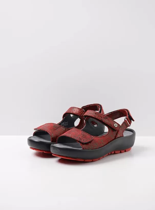 Sandalen<Wolky Brasilia rood leer