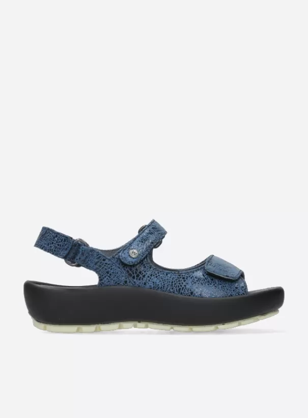 Sandalen<Wolky Brasilia denim blauw leer