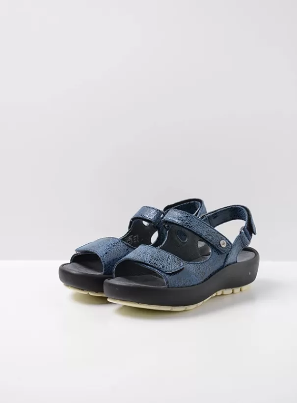 Sandalen<Wolky Brasilia denim blauw leer