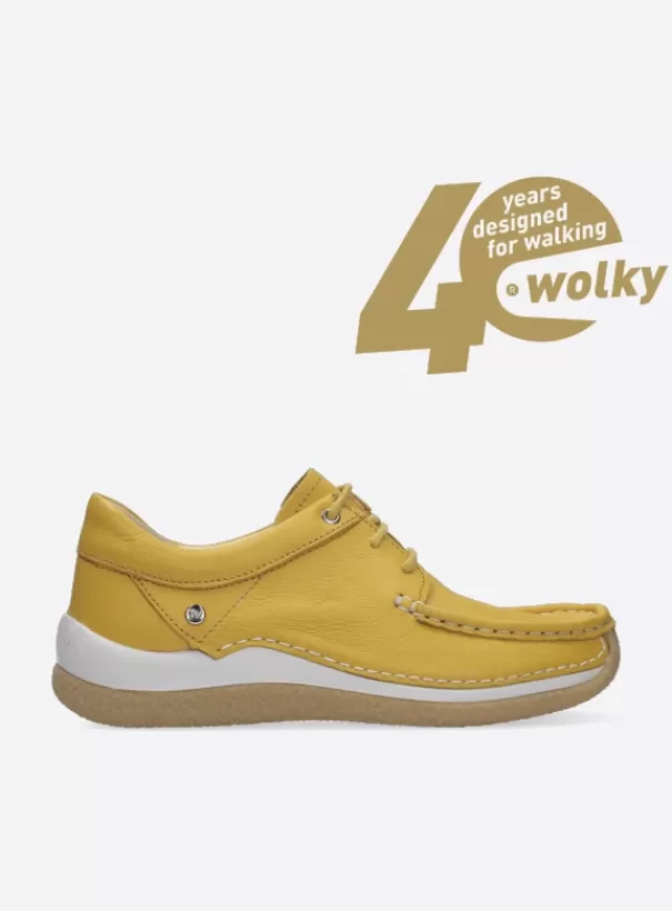 Sneakers | Veterschoenen<Wolky Celebration geel leer