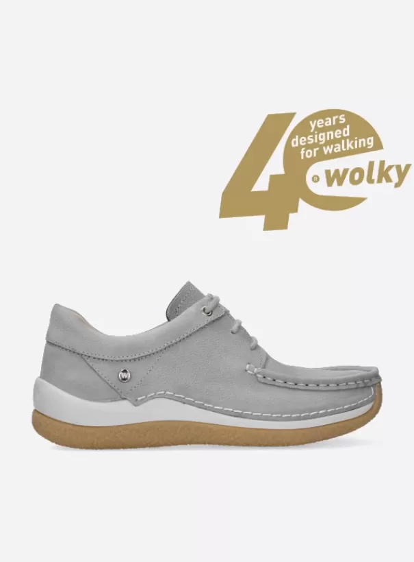 Sneakers | Veterschoenen<Wolky Celebration lichtgrijs nubuck