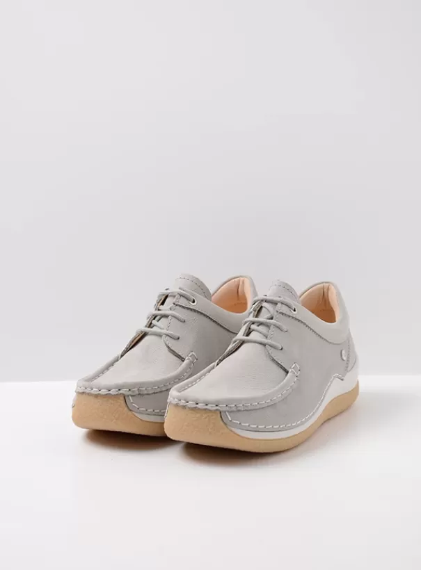 Sneakers | Veterschoenen<Wolky Celebration lichtgrijs nubuck