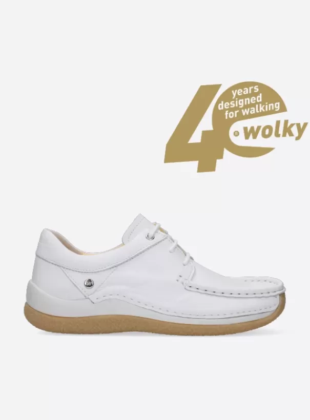 Sneakers | Veterschoenen<Wolky Celebration wit leer