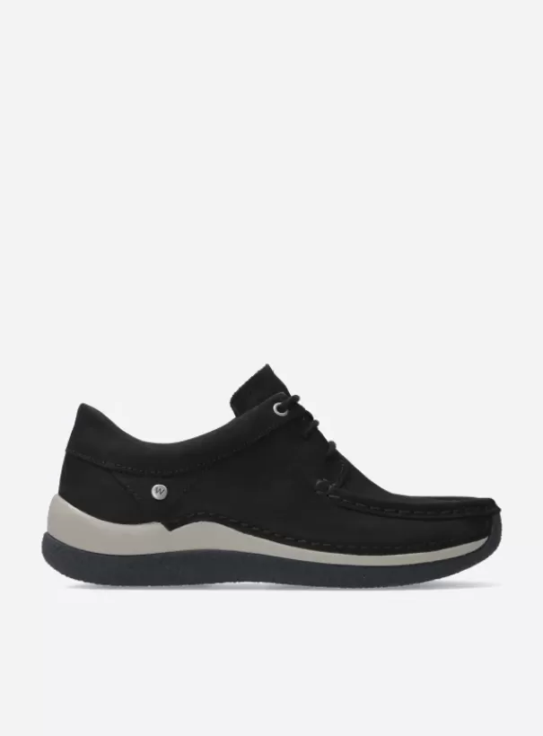 Sneakers | Veterschoenen<Wolky Celebration zwart nubuck