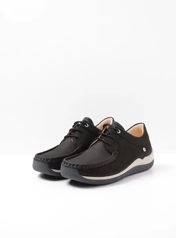 Sneakers | Veterschoenen<Wolky Celebration zwart nubuck