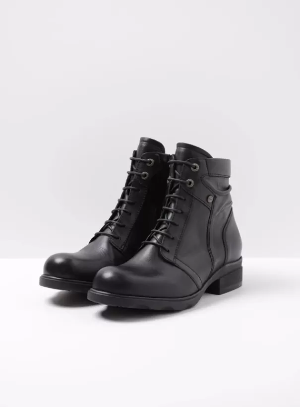 Hielspoor | Biker boots<Wolky Center zwart leer