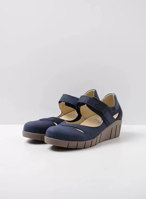 Hielspoor | Bandschoenen<Wolky Charlotte blauw zomer nubuck