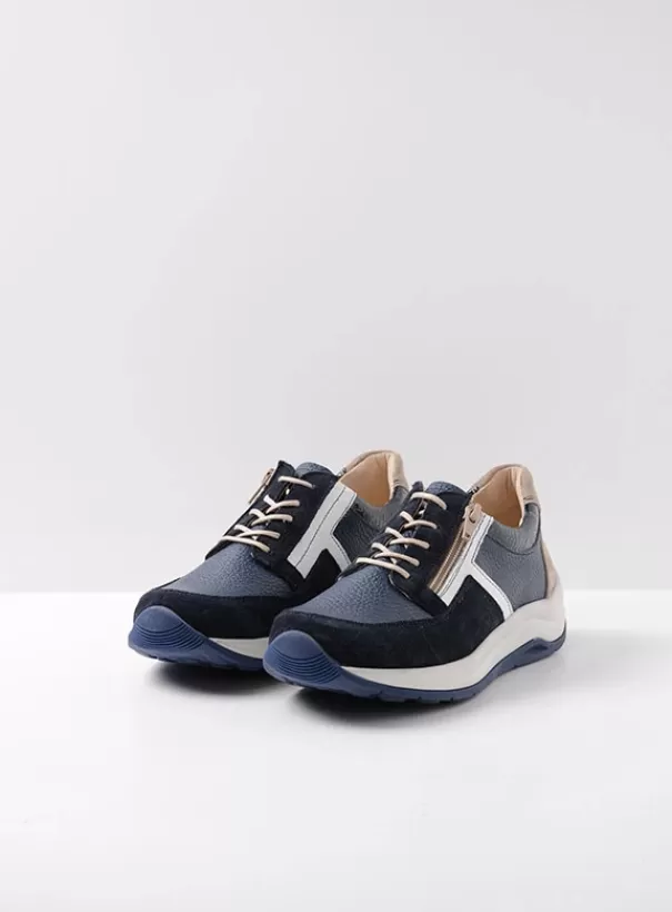 Wandelschoenen | Sneakers<Wolky Comrie denim combi leer