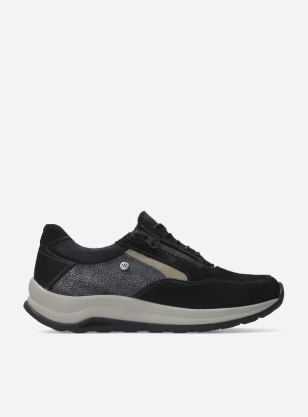 Wandelschoenen | Sneakers<Wolky Cupar zwart combi leer