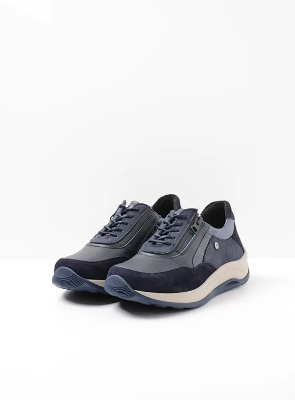 Wandelschoenen | Sneakers<Wolky Cupar blauw combi leer