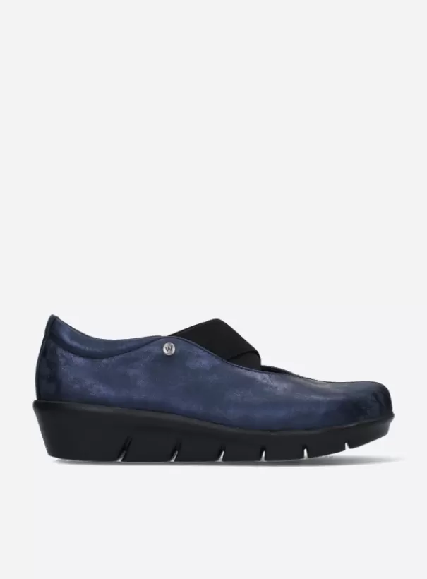 Instappers | Bandschoenen<Wolky Cursa marineblauw metallic nubuck