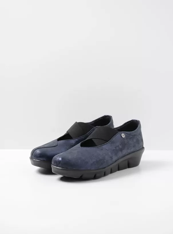 Instappers | Bandschoenen<Wolky Cursa marineblauw metallic nubuck