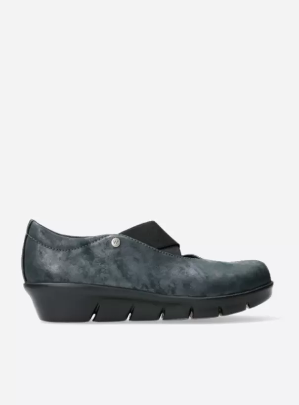 Instappers | Bandschoenen<Wolky Cursa zwart metallic nubuck