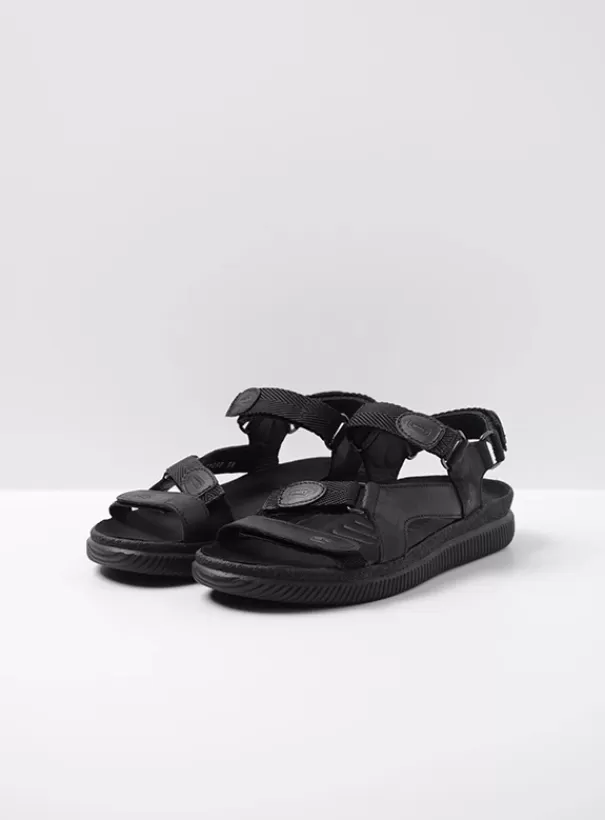 Sandalen<Wolky Energy Lady zwart gevet leer