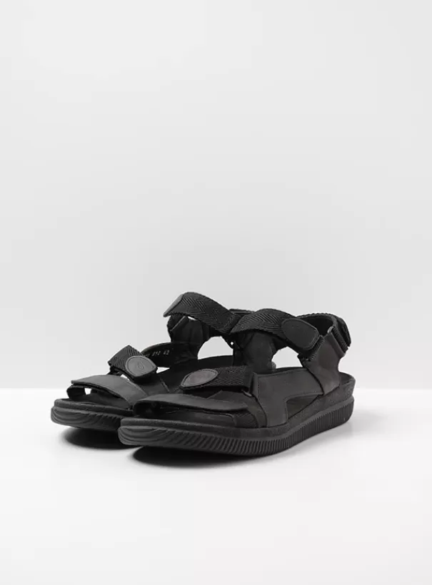 Sandalen voor heren<Wolky Energy Men zwart gevet leer