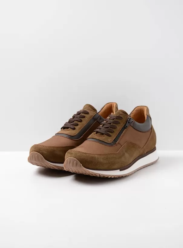 Veterschoenen | Sneakers<Wolky e-Runner taupe combi leer