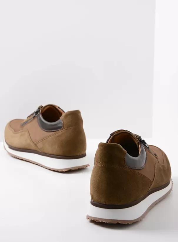 Veterschoenen | Sneakers<Wolky e-Runner taupe combi leer