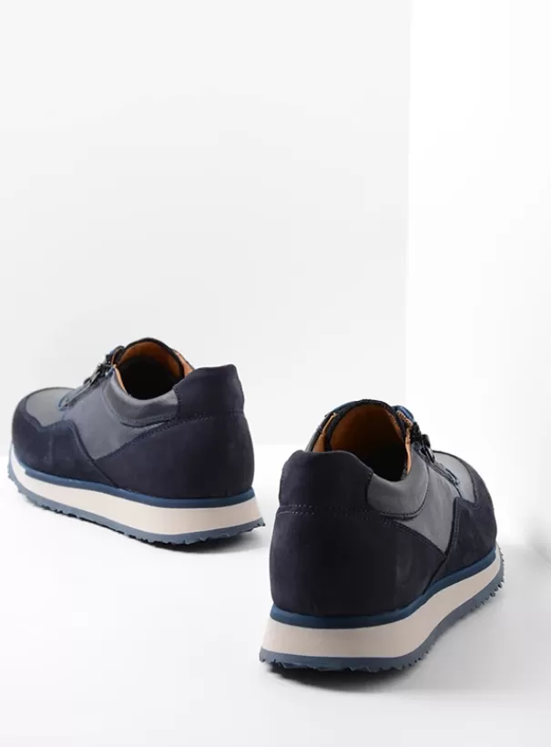 Veterschoenen | Sneakers<Wolky e-Runner marineblauw combi leer