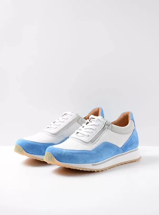 Veterschoenen | Sneakers<Wolky e-Runner combi wit leer