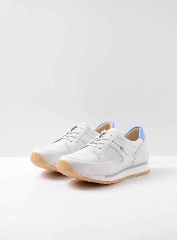 Wandelschoenen | Sneakers<Wolky e-Walk wit/blauw leer