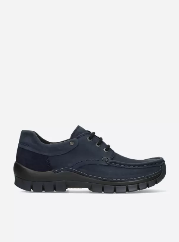 Veterschoenen<Wolky Fly blauw nubuck