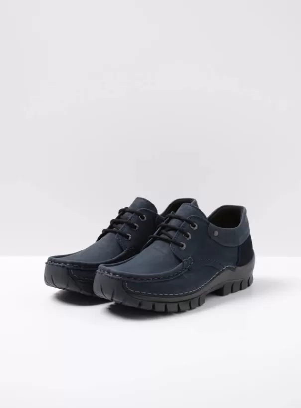 Veterschoenen<Wolky Fly blauw nubuck