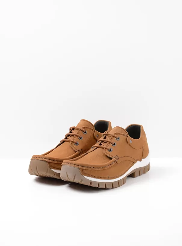 Veterschoenen<Wolky Fly cognac nubuck