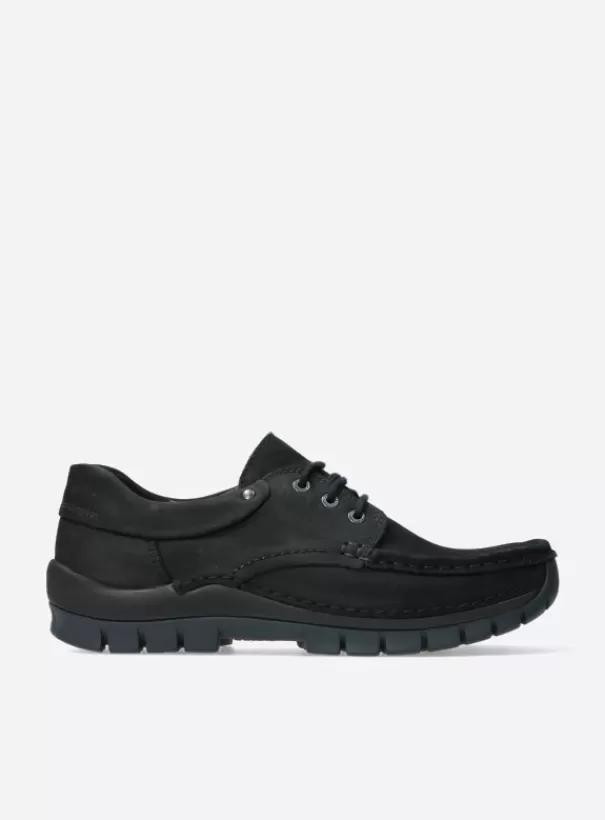 Comfortschoenen | Veterschoenen<Wolky Fly men zwart nubuck