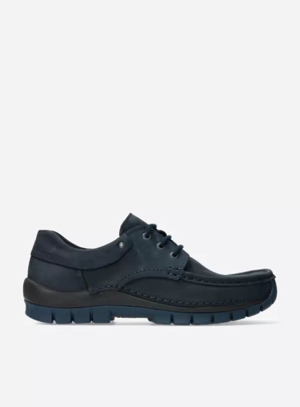 Comfortschoenen | Veterschoenen<Wolky Fly men blauw nubuck