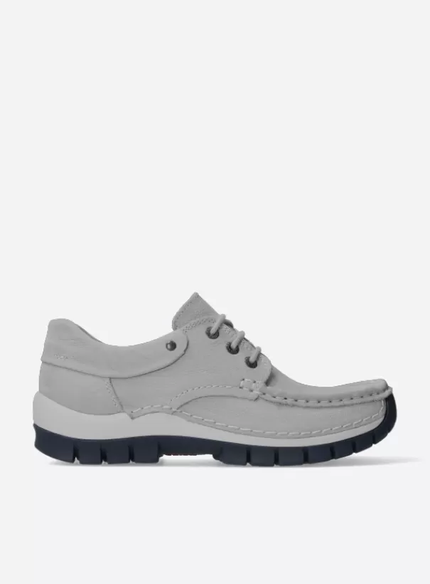 Veterschoenen<Wolky Fly Summer lichtgrijs nubuck