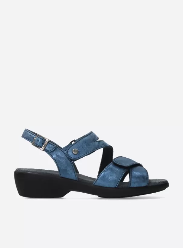 Sandalen<Wolky Fria denim blauw leer