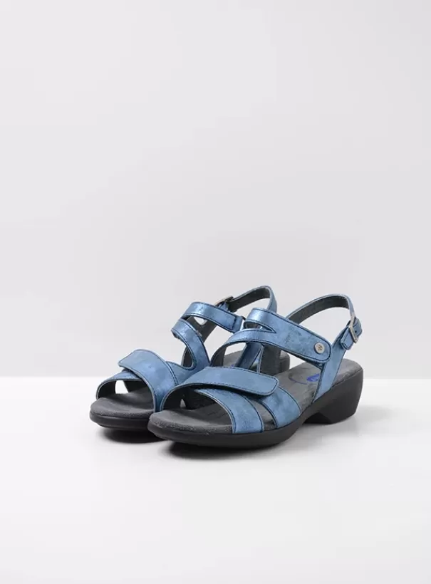 Sandalen<Wolky Fria denim blauw leer