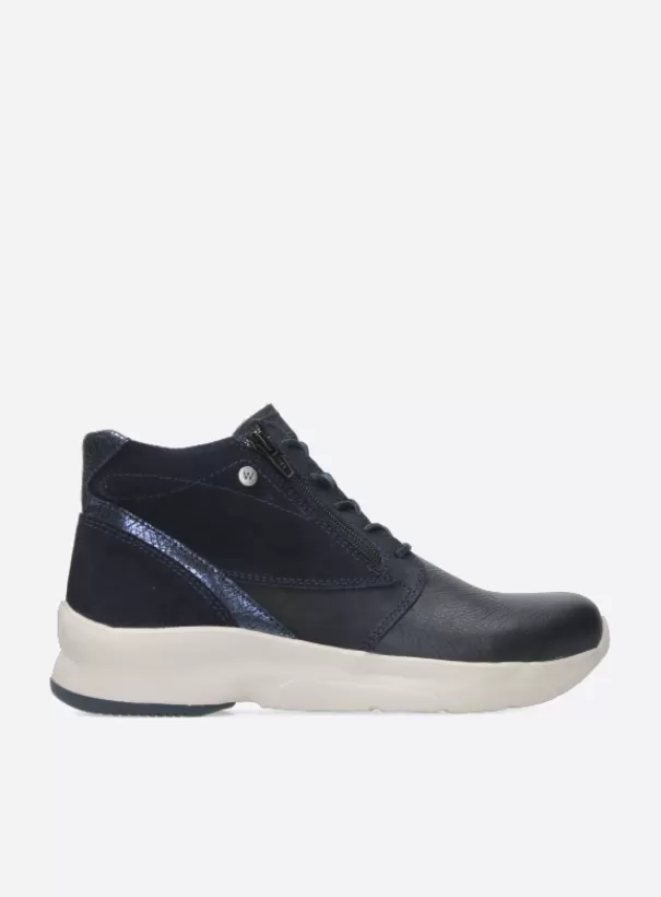 Wandelschoenen | Veterschoenen<Wolky Glacier blauw combi leer