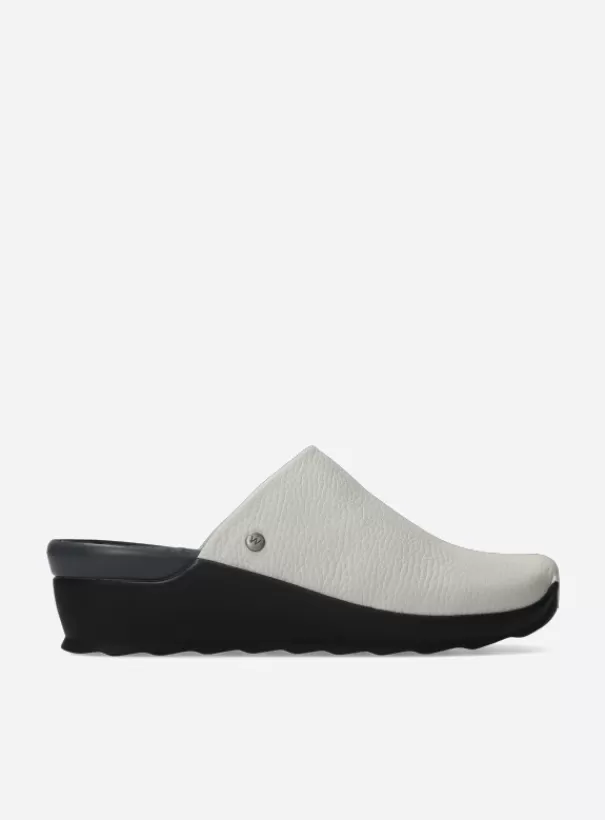 Slippers | Klompen<Wolky Go creme wit leer