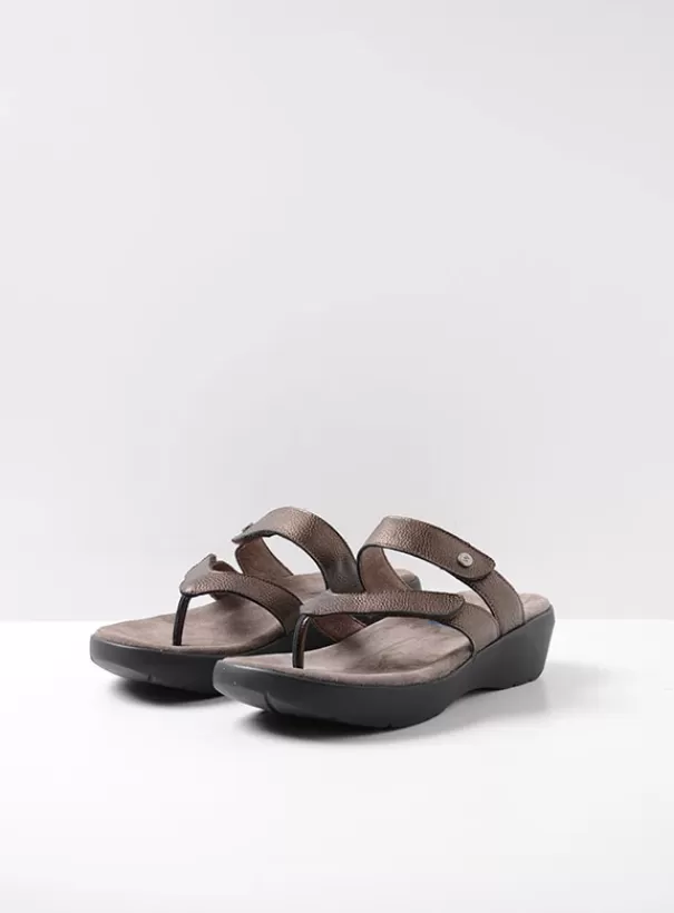 Slippers | Voorjaar/zomer 2024<Wolky Hobie brons leer