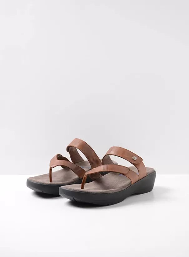 Slippers | Voorjaar/zomer 2024<Wolky Hobie cognac leer