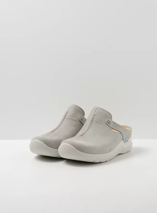 Hielspoor | Slippers<Wolky Holland lichtgrijs nubuck