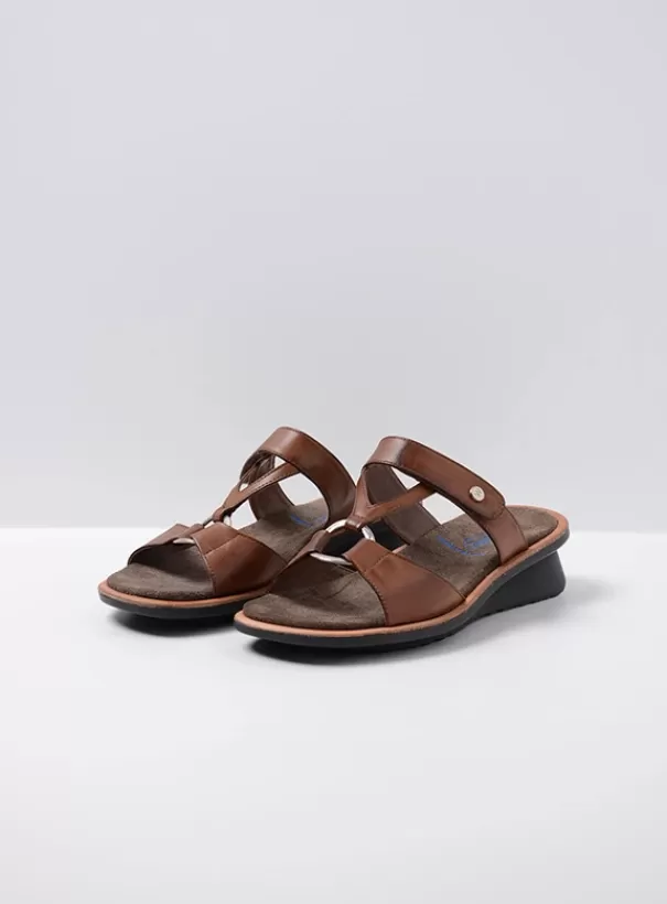 Slippers<Wolky Isa cognac leer